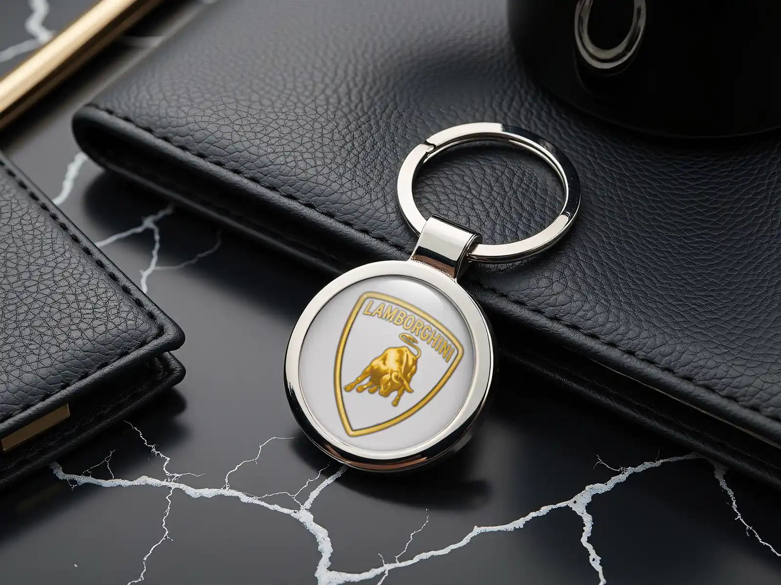 Lamborghini Porte-clés Luxe Acier Inoxydable Premium